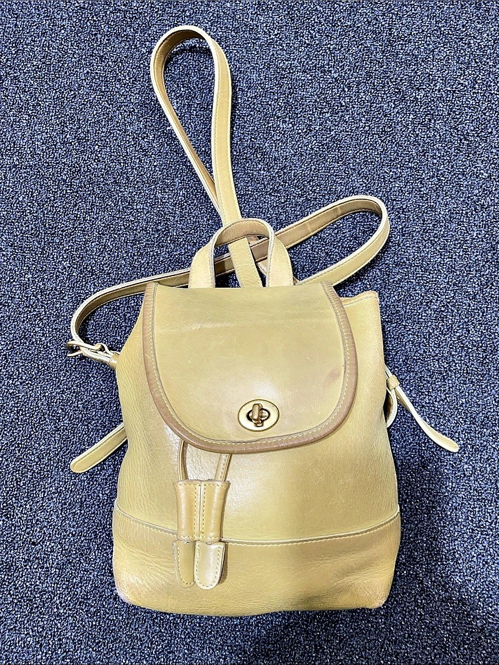 Coach Vintage Coach Daypack Backpack Leather Backpack in Yellow